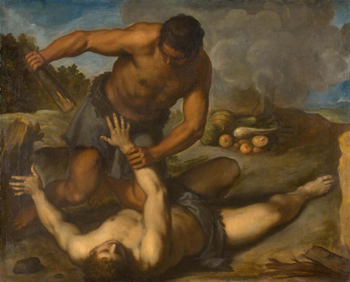 Image of the painting Cain Kills Abel by Palma il Giovane